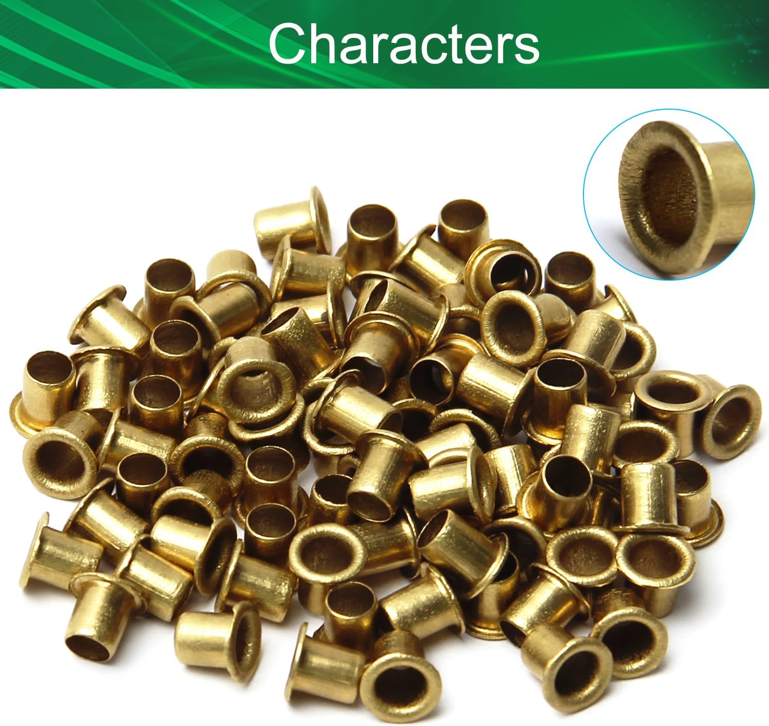 Bettomshin 100Pcs Hollow Rivet 0.24" x 0.2"(Length x Outer Diameter) Through Hole Copper Hollow Rivets Grommets Double-Sided Circuit Board PCB