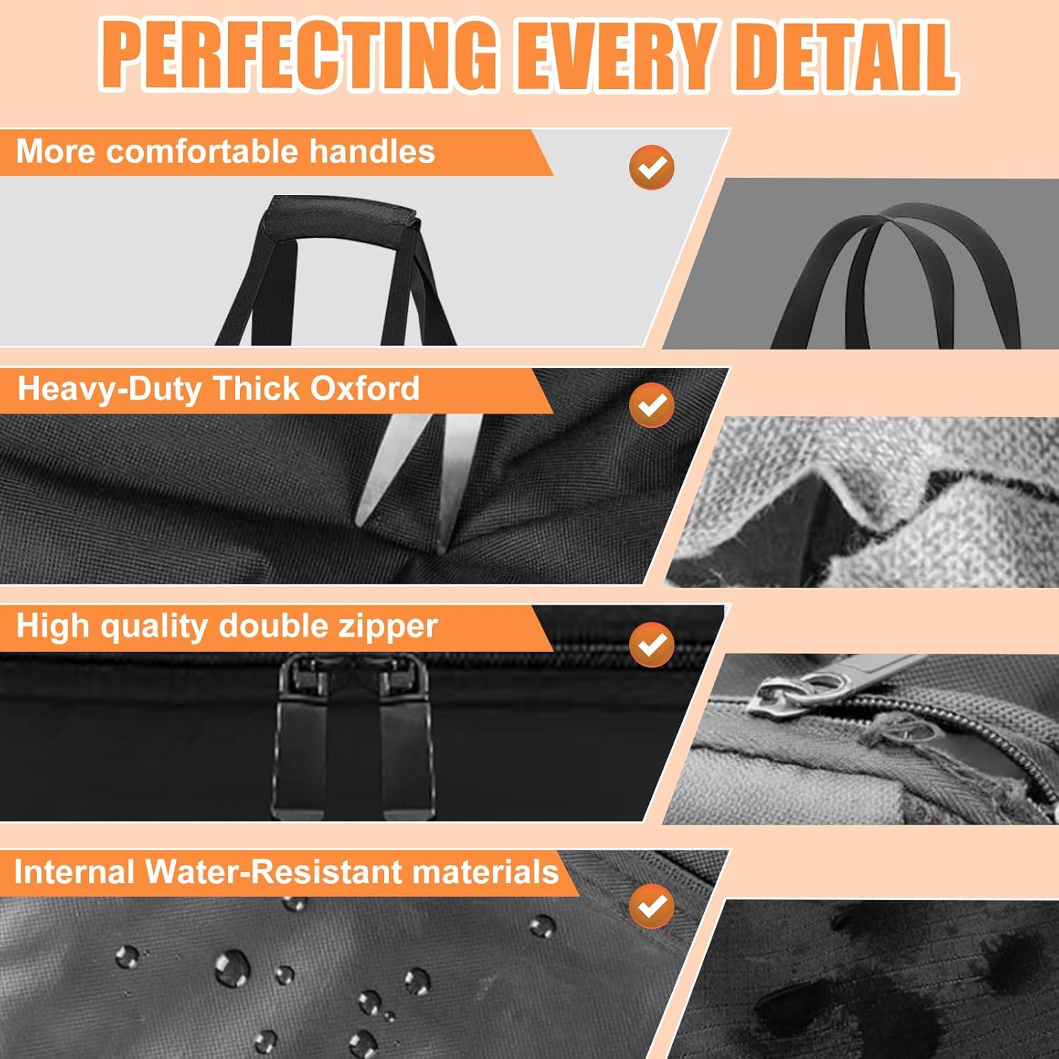 Grill Tool Storage Bag, Outdoor BBQ Utensil Storage with Pockets for BBQ Tools up to 22", Large Grilling Utensil Holder Storage Caddy, Barbecue Tool Sets Case for Camping Picnic,Bag Only,Black