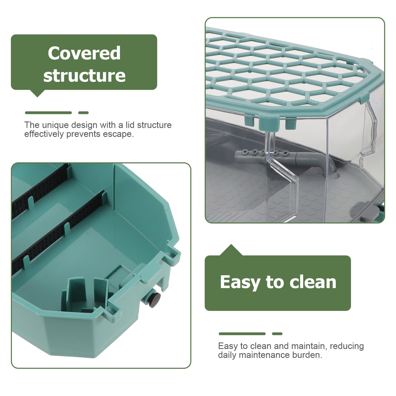 TOYANDONA Terrarium pour Tortues Mini avec Couvercle Anti-Évasion Aquarium Écologique Bleu Petit Format avec Plateforme de Bain de Soleil Habitat pour Tortues D’Eau Douce pour