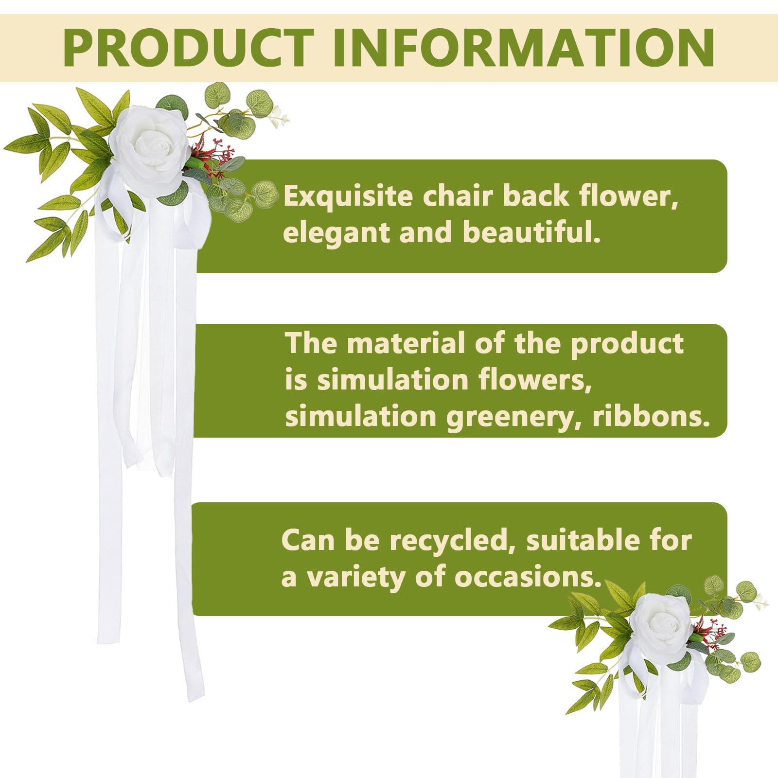 Stuhlbänder Hochzeit Dekoration 25 Stück Organza Stuhlschleifen – Weiß Für Hochzeit & Feiern Stuhl Deko