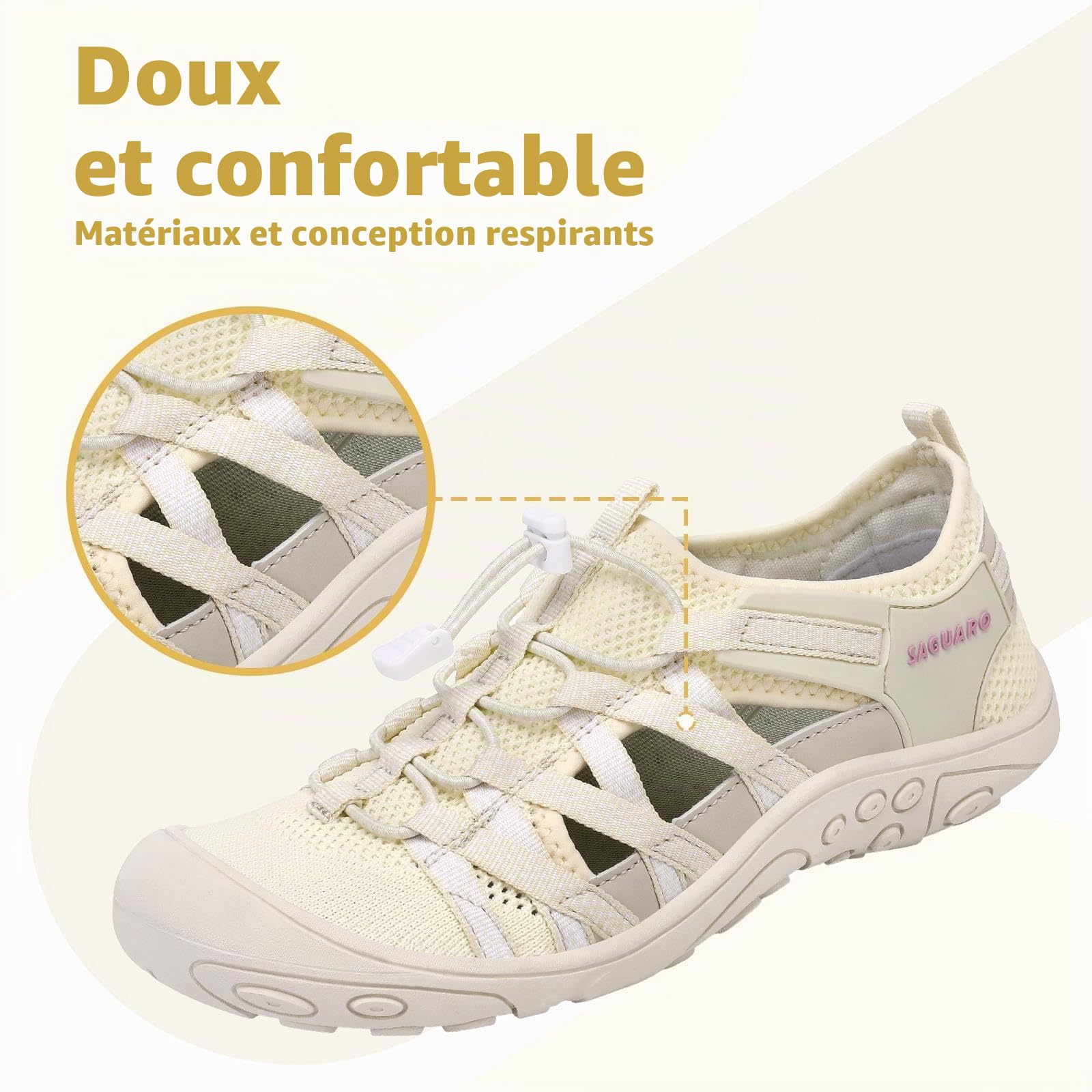 SAGUARO Sandales de Randonnée pour Femme Outdoor Sport Confortable Respirant Sandales de Trekking