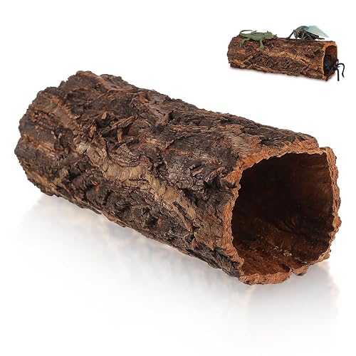 Garneck Reptile Hideout Gecko Hide Cave Hollow Log: Wood Tree