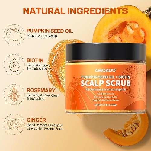 Miniatura 2 de Exfoliante para el Cuero Cabelludo, Exfoliante para el Cuero Cabelludo con Aceite de Semilla de Calabaza con Biotina y Romero, Desintoxicante del