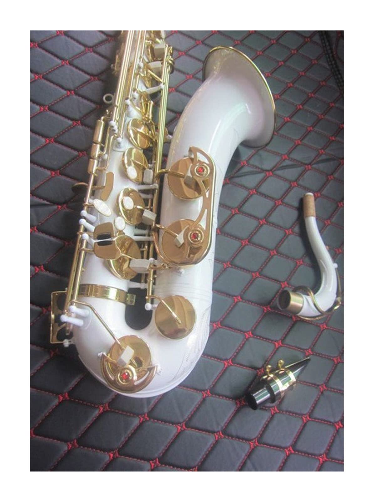 Sassofono Tenor White Gold Key BB Strumento Musicale Professionale Playing Tenor Sax con Caso Bocchino Sassofono Studenti