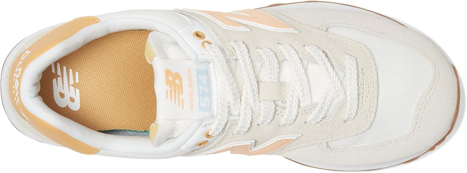 New Balance 574 Women's Running Inspired (WL574COR) (Timberwolf/Alpha Orange) - Image 2
