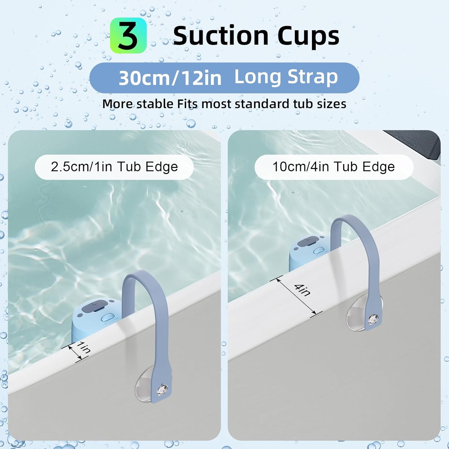 Bath Jets for Tub, Portable Spa Bath Bubble Machine, Jet/Bubble Mode, 3-Level Adjustable 7 Colors RGB Breathing Light Digital Display Screen for Home/Bathtub/Jacuzzi Gifts for Women(Blue)