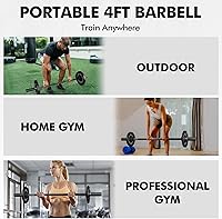 Vista 7 de Mikolo - Barra olímpica de 7 pies, barra para levantamiento y potencia de pesas de 45 lb, barra olímpica para capacidad de 1500 lb, barra