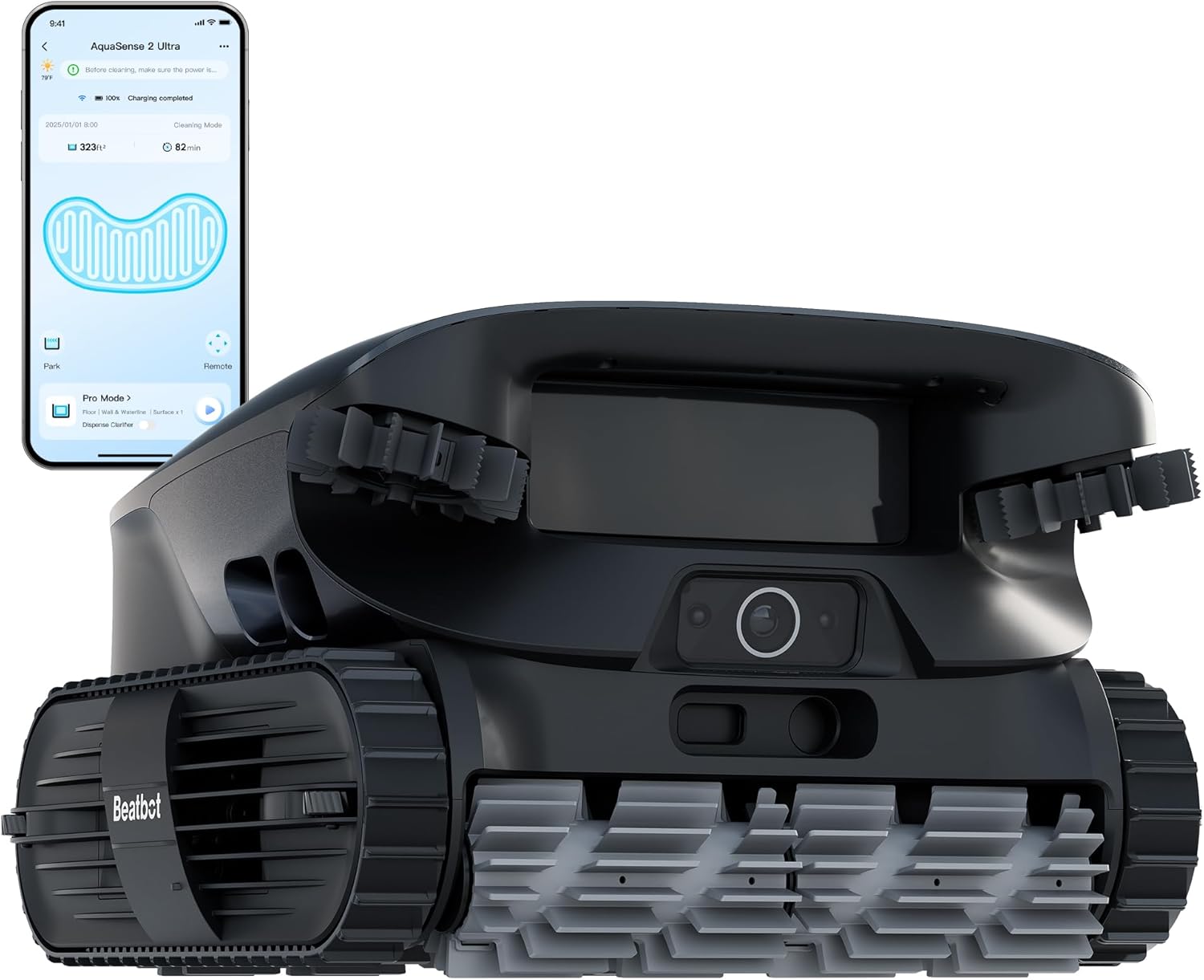 Beatbot AquaSense 2 Ultra Pool Vacuum Robot, Pool Mapping with AI Camera, AI Cruise Debris Detection, Multi-Level Platform Cleaning, 5-in-1 Cleaning, Superior Surface Cleaning – Midnight Blue