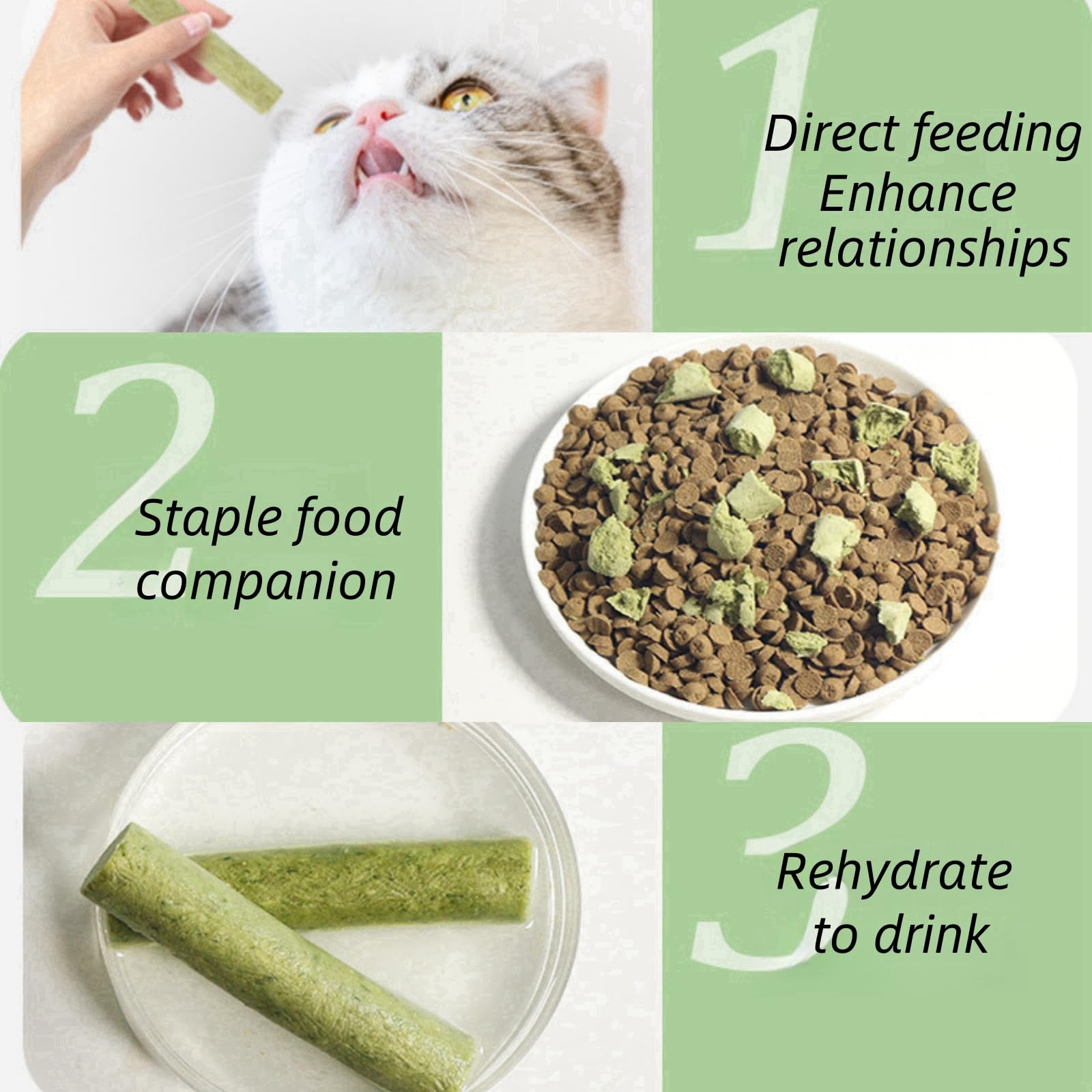 25G Cat Grass Treats for Cats,Cat Grass Teething Granules,Freezed Drying C/at Grass Teething Granules Snacks,C/at Gr/ass Chew Gr/anules,Ca/t Dental Toys Gra/nules,Catnip Gran/ules for C/ats - Image 3