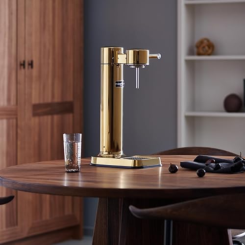 Miniatura 8 de Aarke Carbonator lll, Máquina de agua con gas y carbonatación, acero inoxidable con botella reutilizable PET sin BPA, volumen 1L34 fl oz (dorado)
