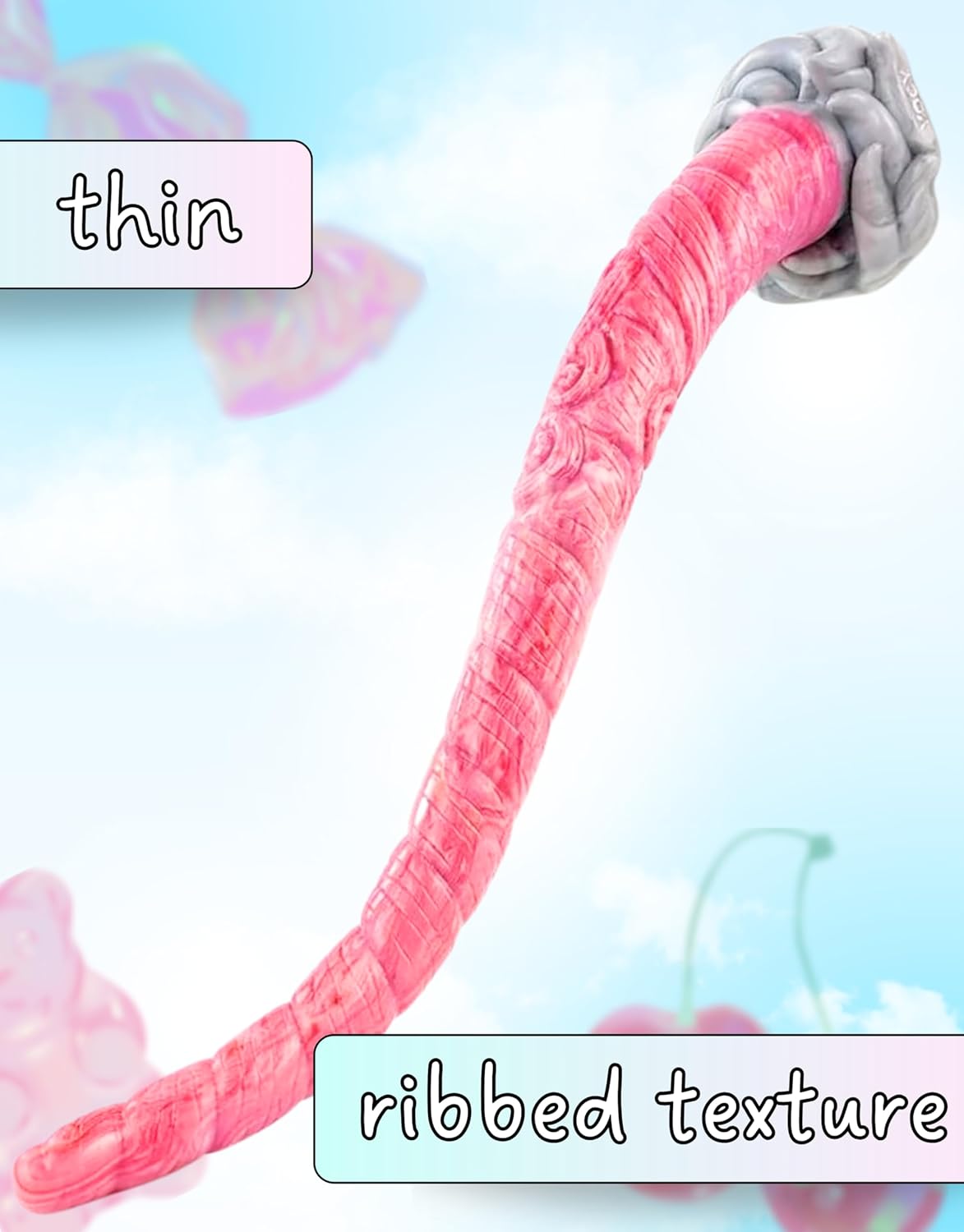 18 inch Anal Slink Unicorn Dildo Extra Long Thin, Huge Big XXL, Snake Longest Anal Tentacle Dildo, Suction Cup, Advanced Fantasy, Suction Cup, Extreme, Crazy Plug, EEL Anal Toy