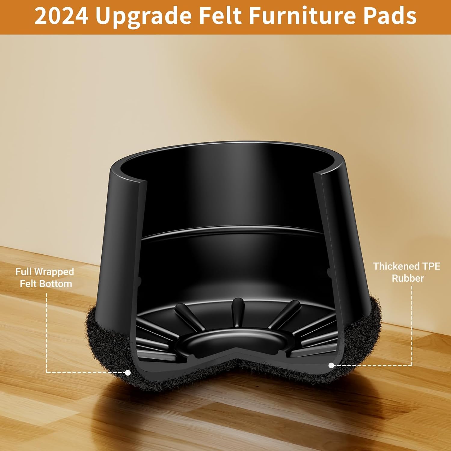 24 PCS Silicone Chair Leg Floor Protectors Extra Small(0.6"-0.8")+Medium Fit (0.95"-1.1")