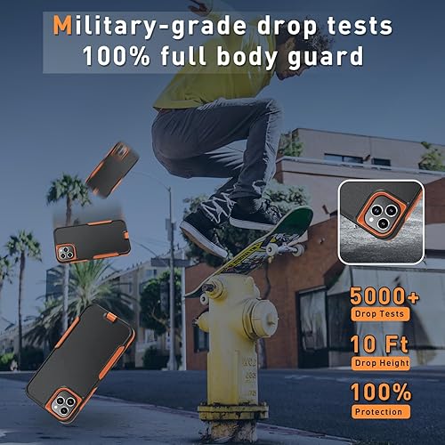 Miniatura 7 de Funda para iPhone 11 Pro Max, a prueba de golpes, soporte de clip para cinturón, 2 protectores de pantalla de vidrio templado, funda resistente para