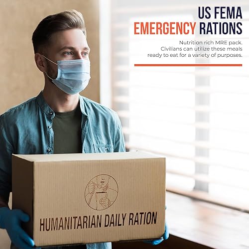 Miniatura 4 de The Wornick Company MRE 1 caso de HDR Comidas humanitarias excedentes militares estadounidenses listas para comer, FEMA 10 pack 20