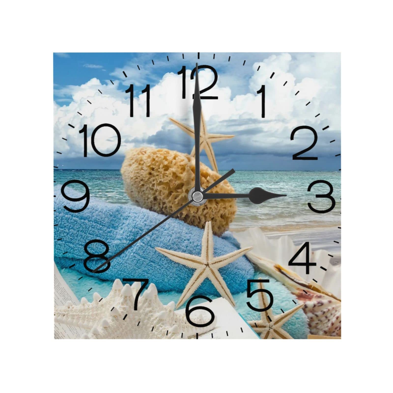 Amazon Co Jp 掛け時計 ビーチ 海 風景 写真 Clock Number 置き時計 おしゃれ 北欧 静音 壁掛け時計 四角 ウォールクロック 静音 連続秒針 オシャレ フレームなし 時計 子供部屋 飾り 贈り物 インテリア 雑貨 幅cm 幅24cm ホーム キッチン