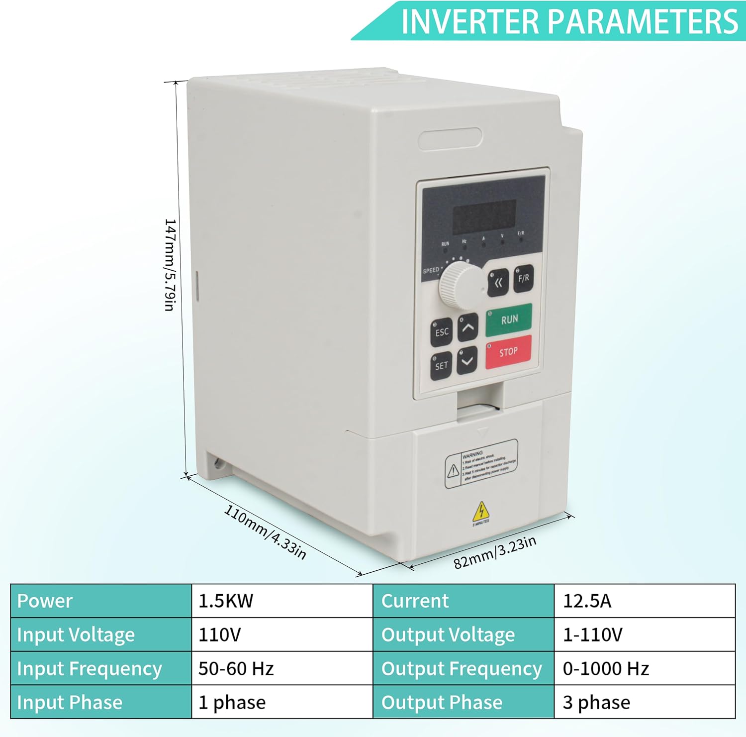 RATTMMOTOR 800W Water Cooled Spindle Kit, 65mm Spindle Motor 0.8KW 110V 400HZ+1.5KW VFD 110V Single to 3 Phase Inverter Variable Frequency Drive+65mm Spindle Mount+ER11 Collet+80W Water Pump for CNC