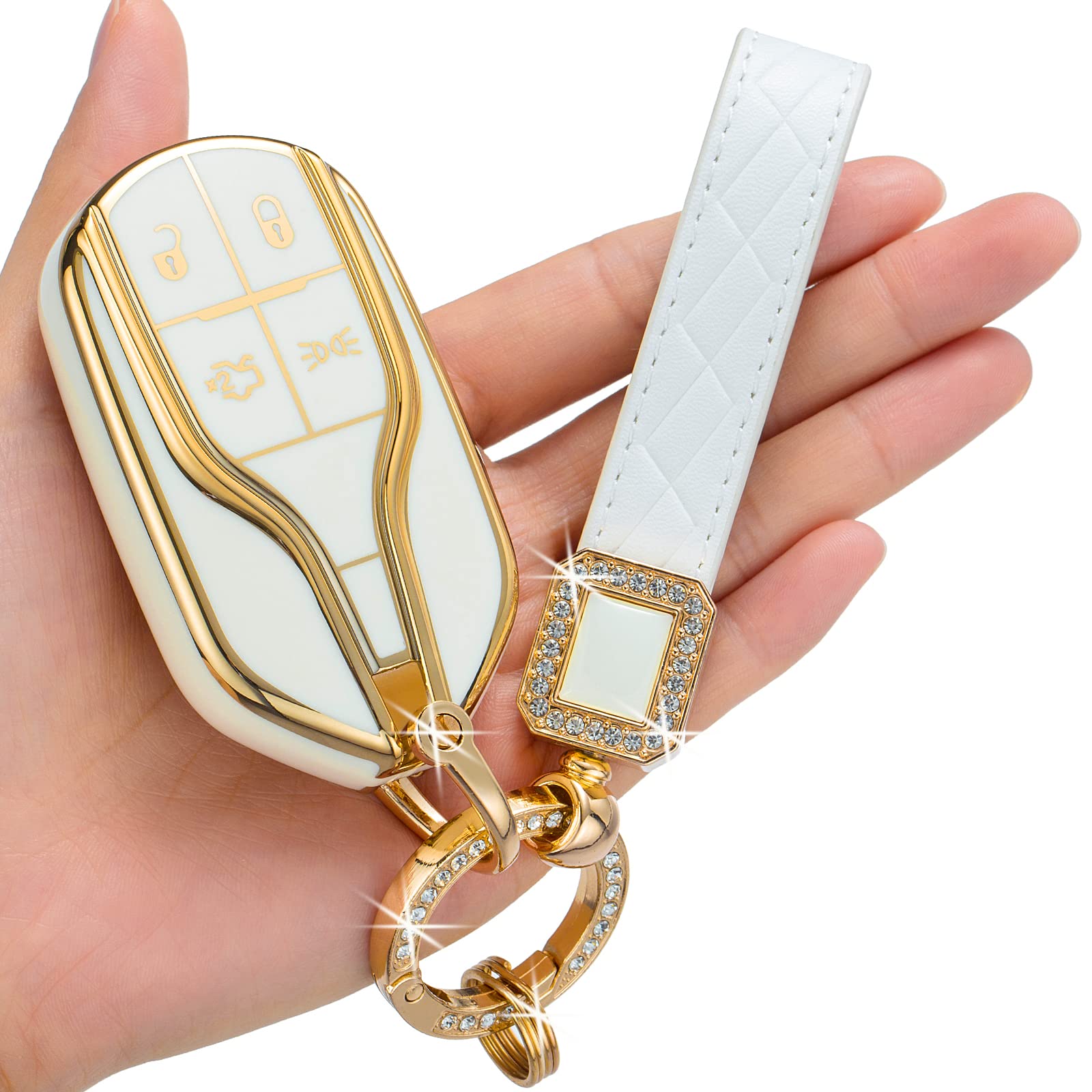 Fits Maserati key cases GT with Quattroporte from 2013, Ghibli, Levante from 2017 keyless smart key cases.