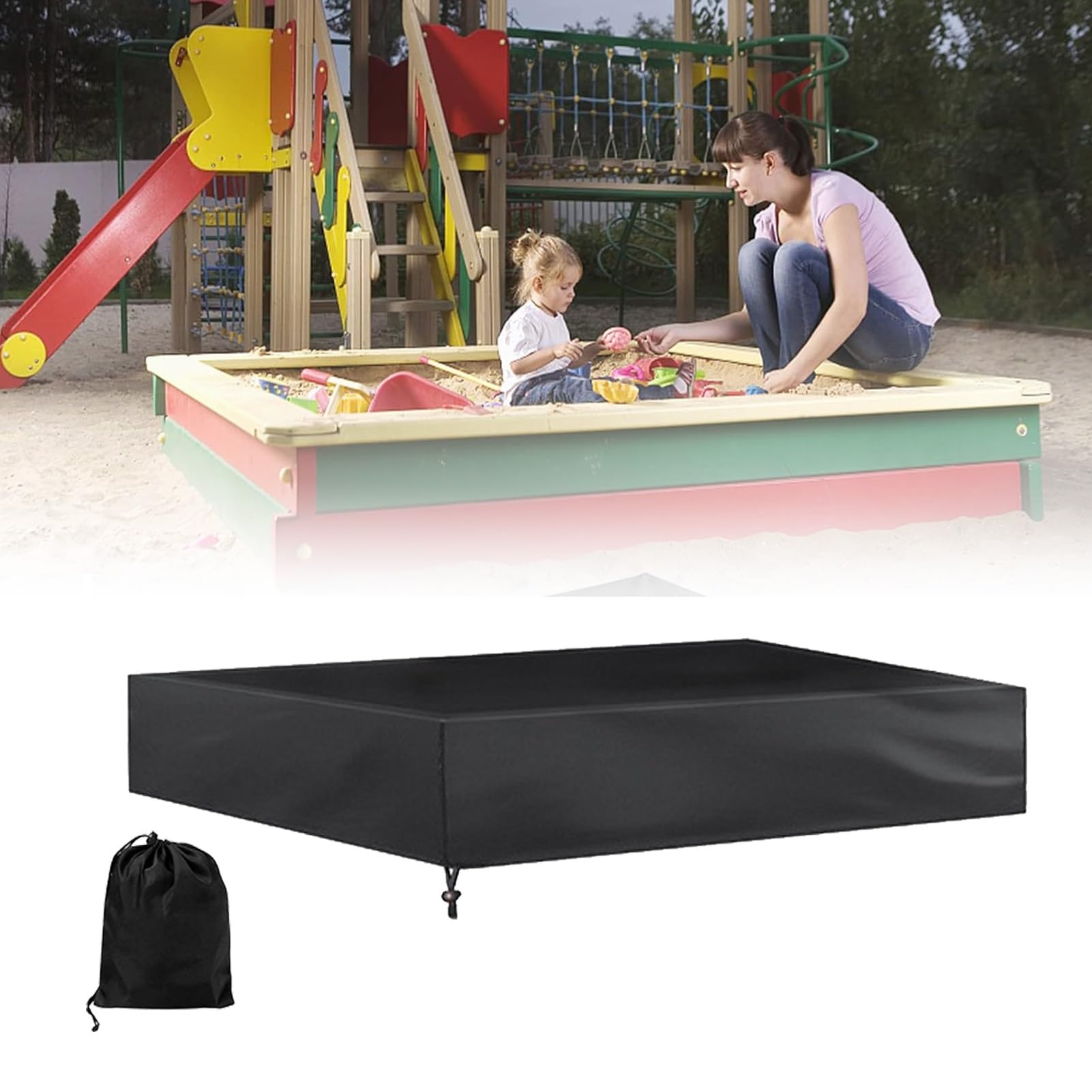 1 Szt Pokrowiec na Bunkier Pokrowiec na Piaskownicę Zadaszenie Piaskownicy Basenowej Rozkładany Pokrowiec na Piaskownicę Pokrowiec na Piaskownicę Pokrowiec 420D Oxford Cloth