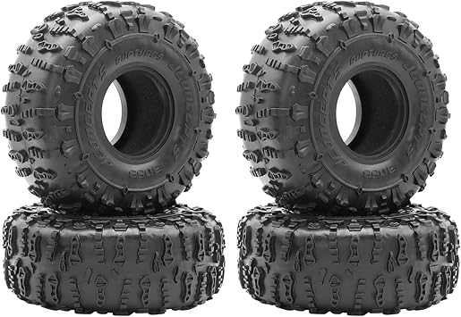 RC Car Wheel Tires 1.9/2.2 Inch Rubber Tyre 120X50mm 1.9/2.2 Wheel Tires Set for 1/10 RC Crawler TRX4 TRX6 Axial SCX10 AXI03007 90046 BRX10 Wheel 90018 1.9inch Wheel Tires Black