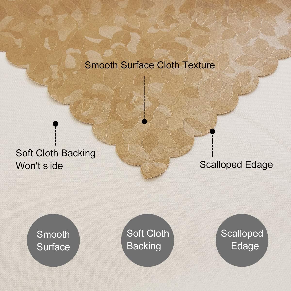 Rectangular Vinyl Tablecloth Waterproof Oil-Proof Non-Slip Spill-Proof Durable Tablecloth Washable Dust-Proof Table Cover for Kitchen Dinning Party(Brown, 60"X120" Rectangle/Oblong)