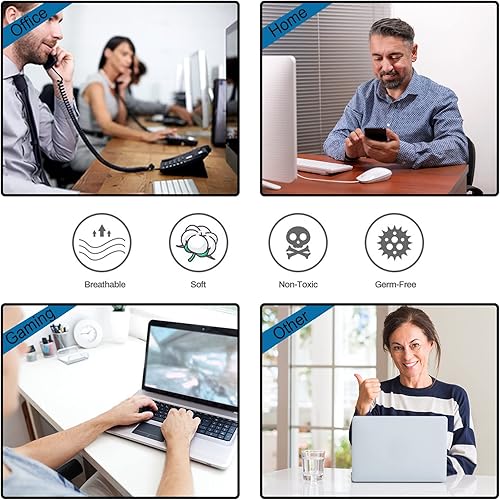 Vista 77 de ARTSO Alfombrilla de escritorio grande negra, alfombrilla de mouse para juegos XXL, alfombrilla de escritorio antideslizante con base de goma, Flor