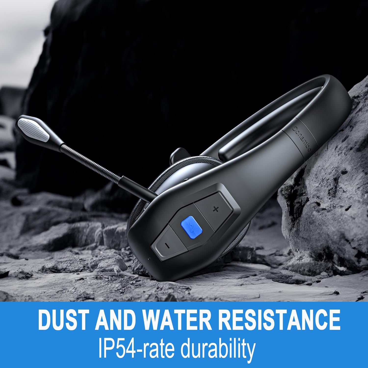 CONAMBO JBT100 Trucker Bluetooth Headset with Dual Mic Noise Canceling, CVC8.0, Mute Button, 60Hrs Battery Wireless Headset, On Ear Headphone for Cell Phones Business Home Driver Office Work - Image 6