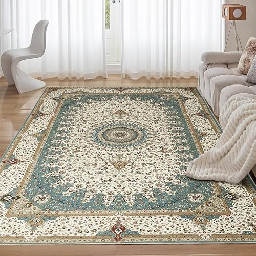 Aspire Homeware Rugs for Bedroom Living Room 120x170 cm - Traditional Area Rugs Modern Willow Cashmere Style - Soft Short Pile Vintage Rug - Carpet for Dining Room Easy To Clean