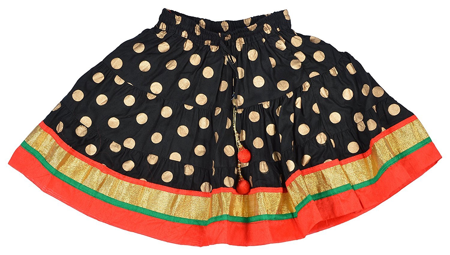 DIAMO Girl's Crepe Readymade Lehenga Choli(GirlKID261new_Black_6 Months-12 Months ) 2
