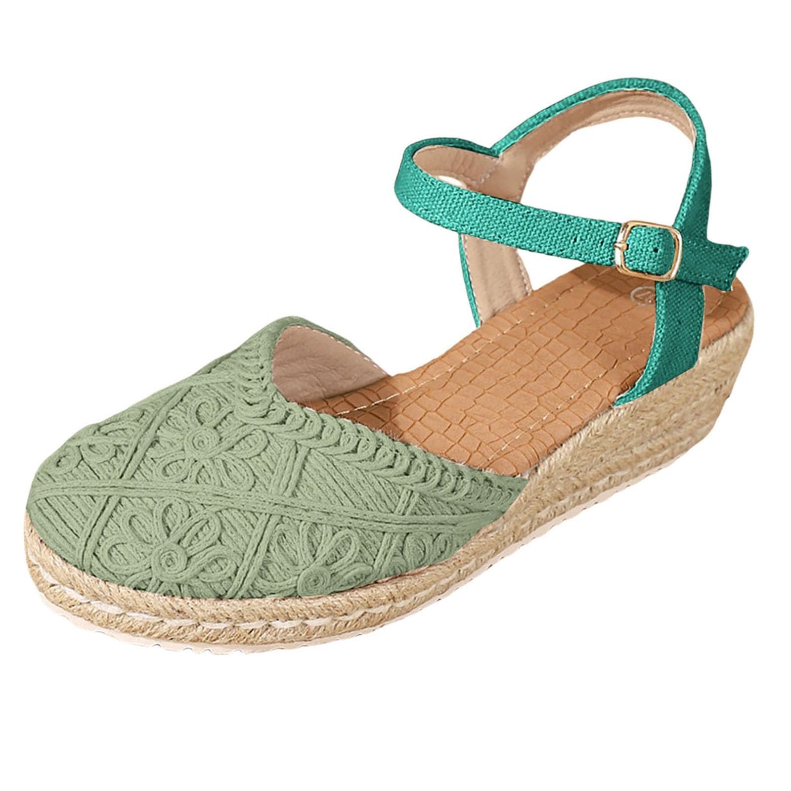 Sandales espadrilles robe chaussures avec bracelet de cheville - 7