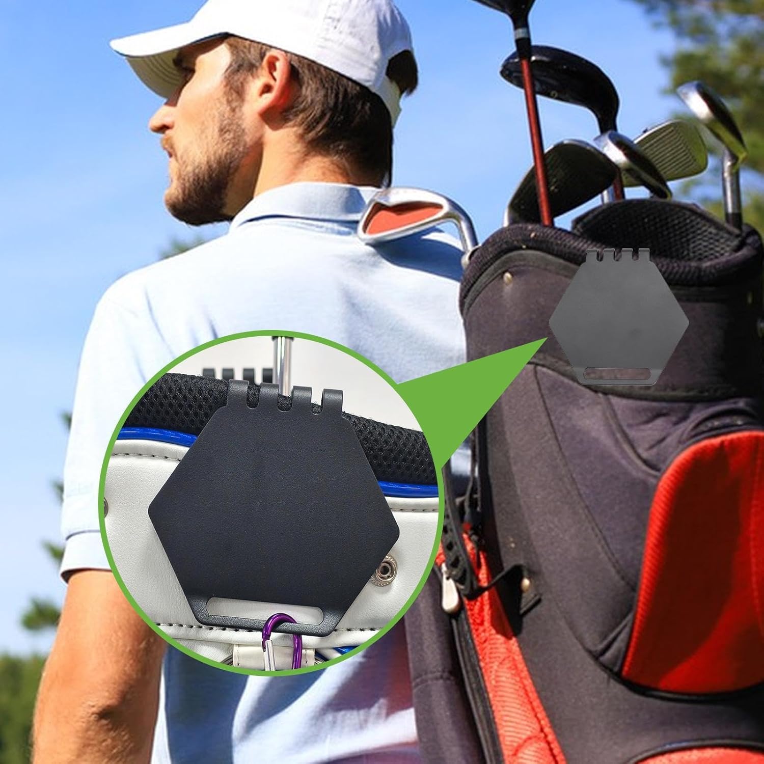 Magnetic Golf Club Landing Pad - Premium Manganese Steel Construction, Industrial Strength Clamp System, Stable Heavy Duty Sport Gear Holder, Compact Durable Organizer | Equipment Storage Bag Rack for