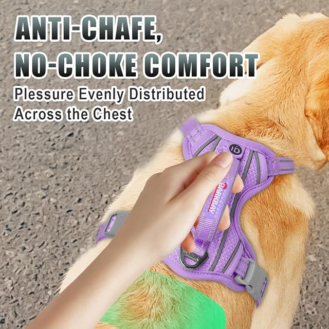 Foto 4 de 8 de BARKBAY Arnés para Perro sin tirones, Reflectante Grande con Clip Frontal y asa de fácil Control para Caminar