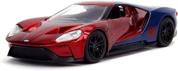 Jada Toys Metals Die-Cast Spider-Man 2017 Ford GT, 132 Scale Die-Cast Vehicle Red/Blue