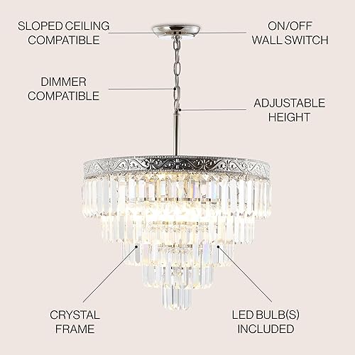 Miniatura 3 de JONATHAN Y JYL9007A Wyatt - Lámpara de araña LED de cristal de 20 pulgadas, contemporánea, clásica, tradicional regulable, ajustable, para comedor,