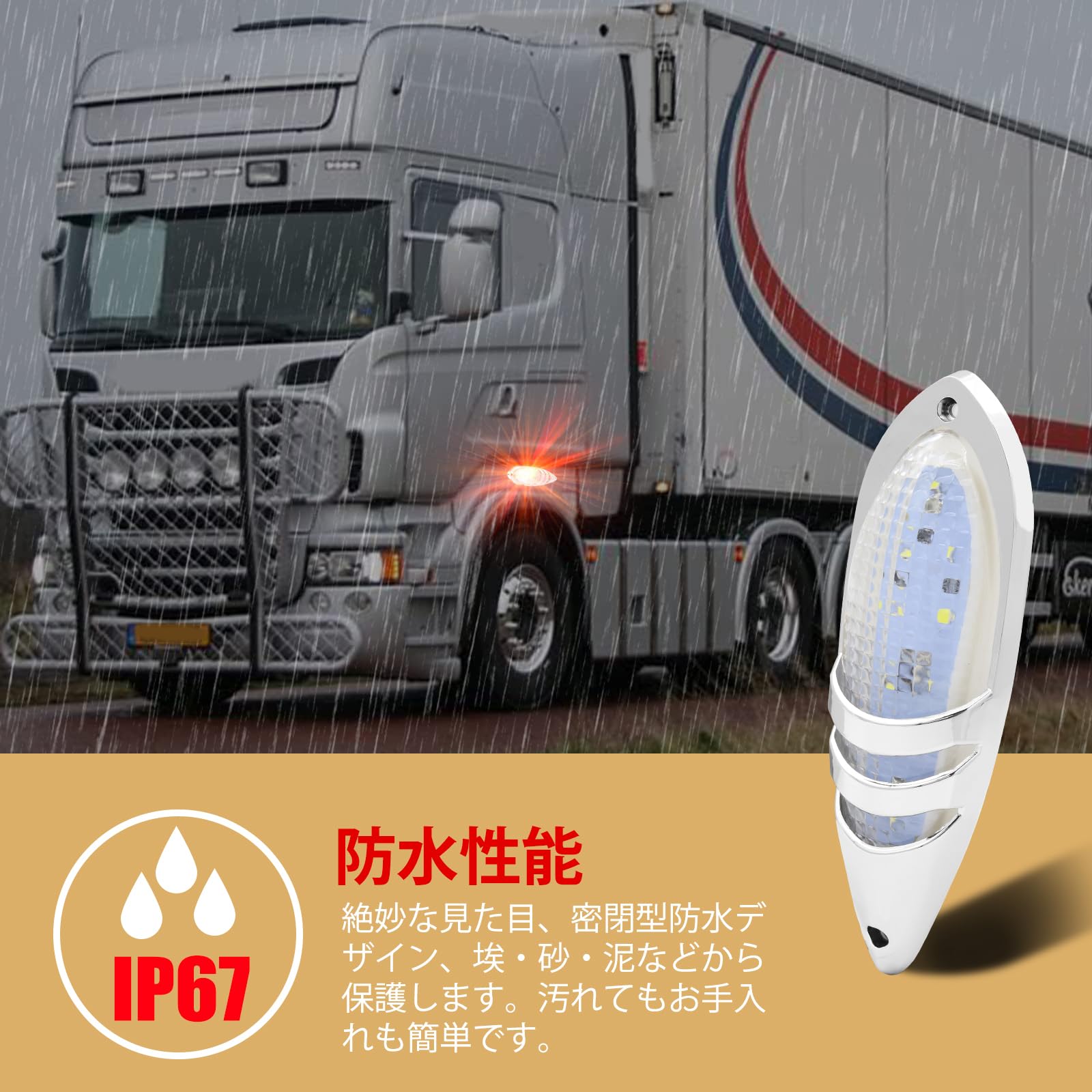 Amazon.co.jp: X-STYLE サイドマーカー led 24V トラック用 白 6連LED