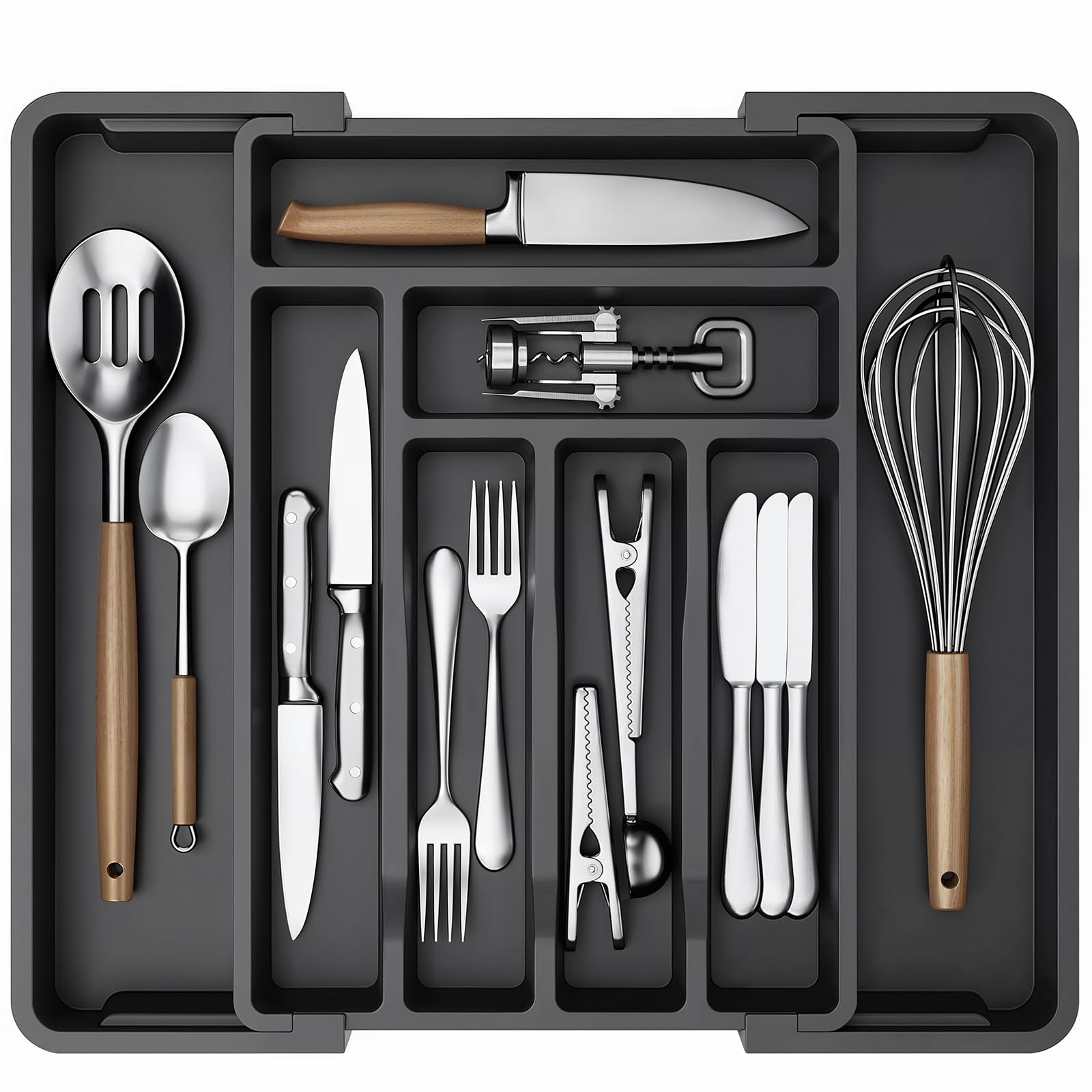 AMADA HOMEFURNISHING Expandable Silverware Drawer Organizer