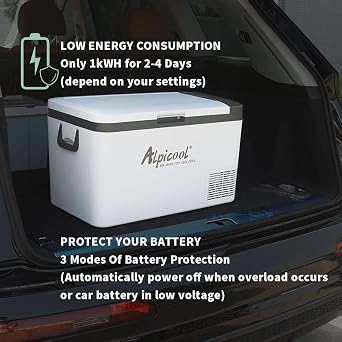 Alpicool K25 25L Compressor Car Fridge Freezer, DC 12v Camping Refrigerator, Portable Mini Cool Box for TruckCampervanRVBoat,20℃ to 20℃
