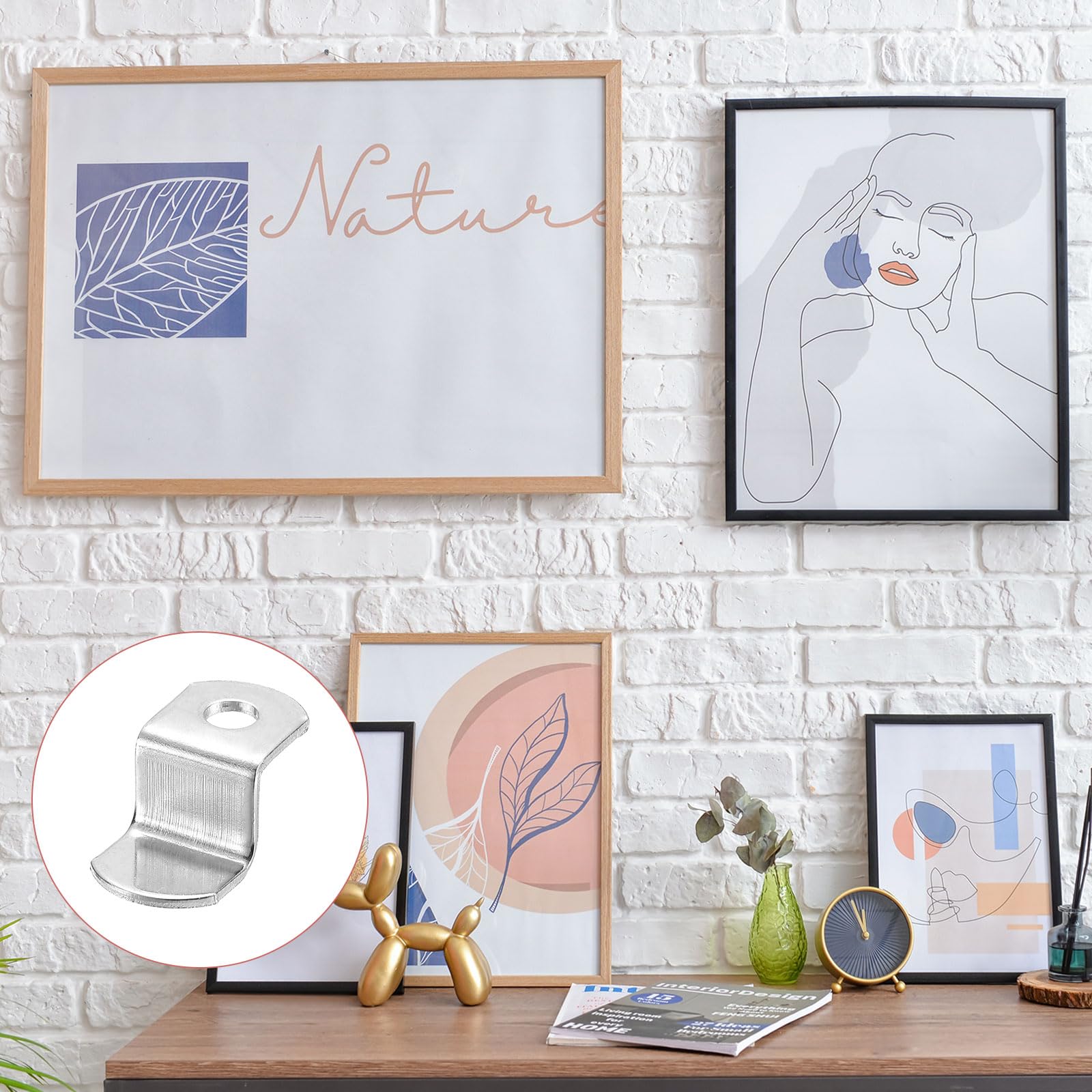 Mikikit 50 Clips En Z Argentés Pour Cadres Photo Fixations Robustes En