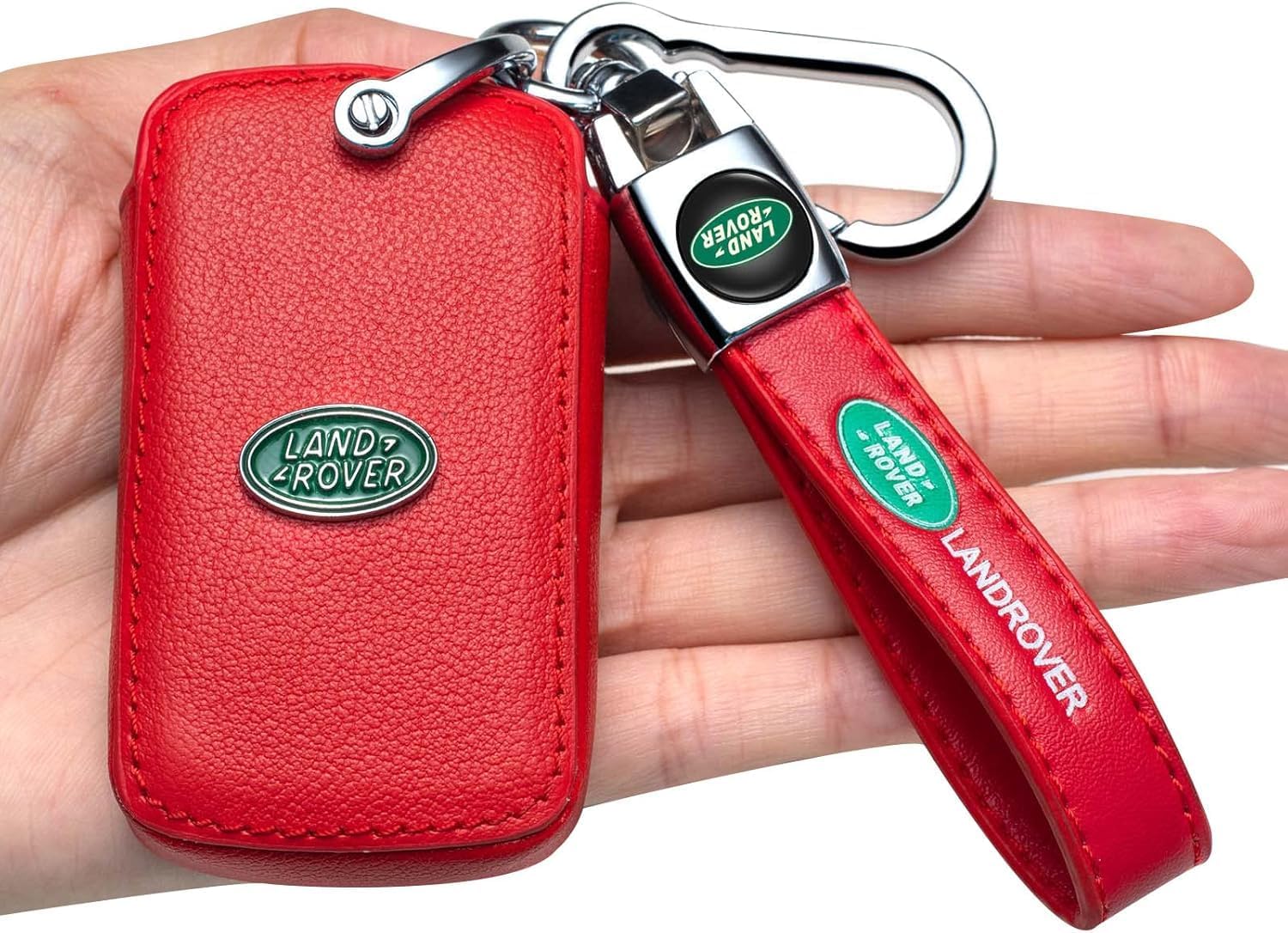 Car Key Fob Case,for Land Rover Defender Range Rover Ghibli,Levante Series Key Fob Case Cover Accessories Car Keychains,(Positive 5 Button) Red