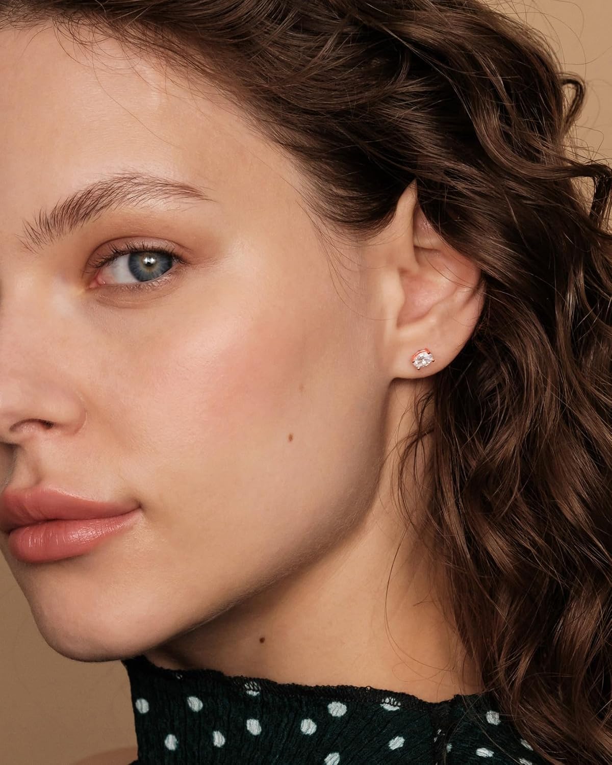 PAVOI 14K Gold Plated 925 Sterling Silver Cubic Zirconia Stud Earrings for Women - Simulated Diamond CZ Earrings - Image 2