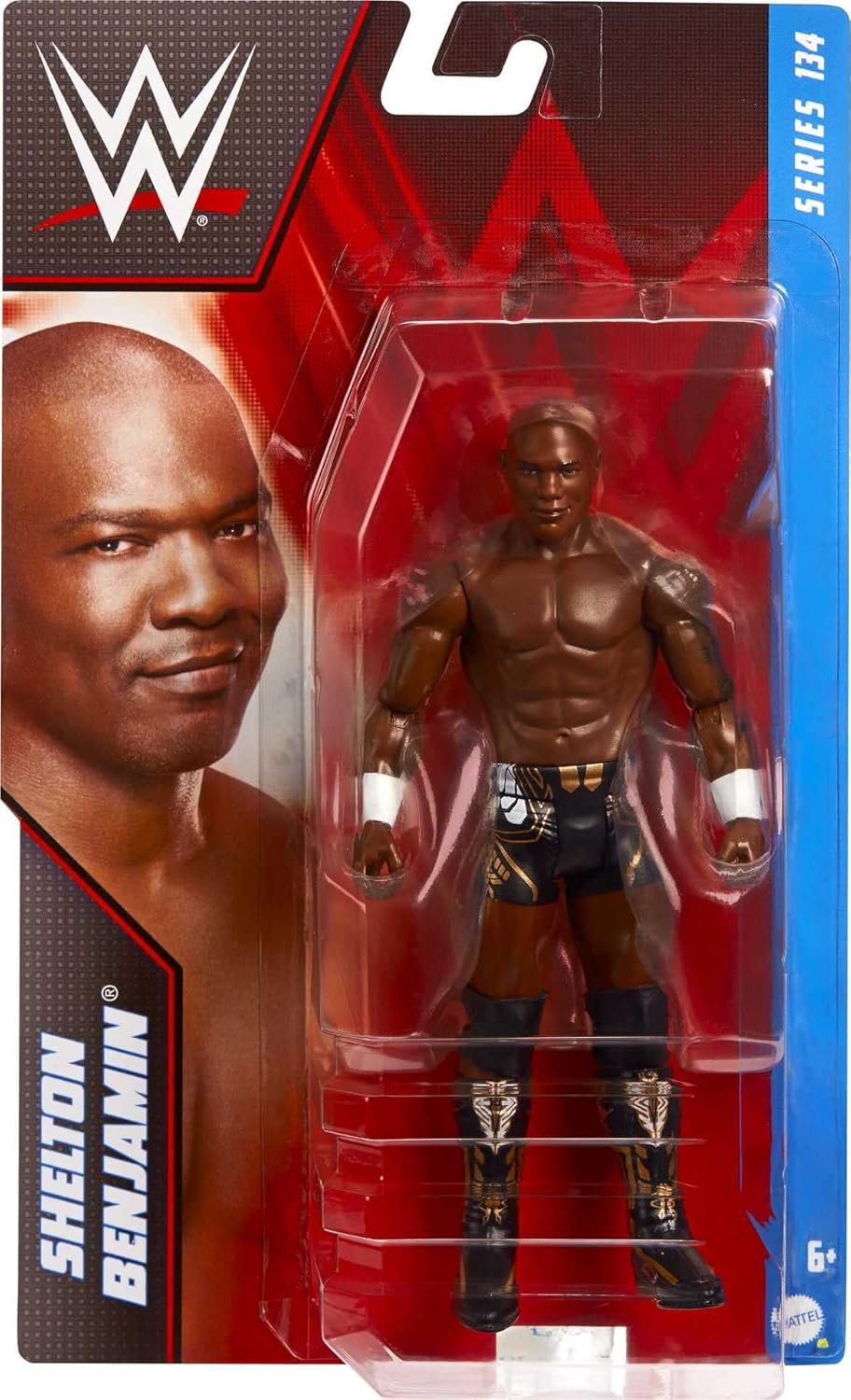 Mattel WWE Basic Action Figure, Shelton Benjamin, Posable 6-inch Collectible for Ages 6 Years Old & Up