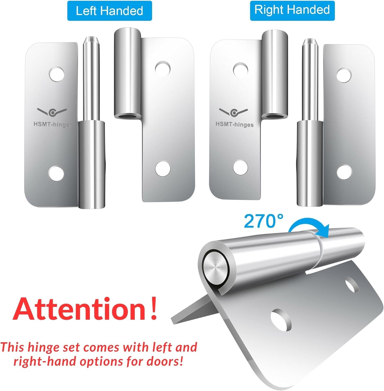 1.8 Inch Lift Off Hinge, Stainless Steel 304, Detachable Slip Joint Flag Hinges for Various Wooden or Metal Boxes, Tool Chests, and More (Right Handed, 18 PCS)
