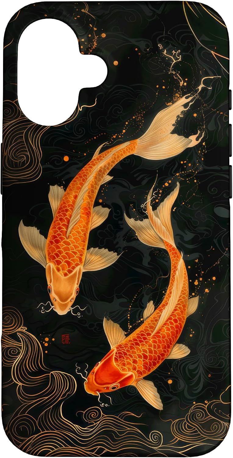 Amazon.com: Koi Fish Carp Nishikigoi Japanese Waves Goldfish Case for ...