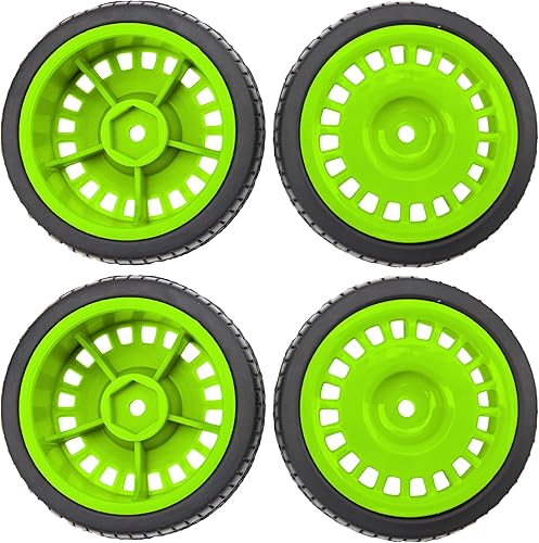 Miniatura 5 de Diámetro exterior de 2.756 in de goma y llantas de nailon de 0.472 pulgadas compatibles con Tamiya HPI Kyosho HSP 110 112 On-Road Touring Car,