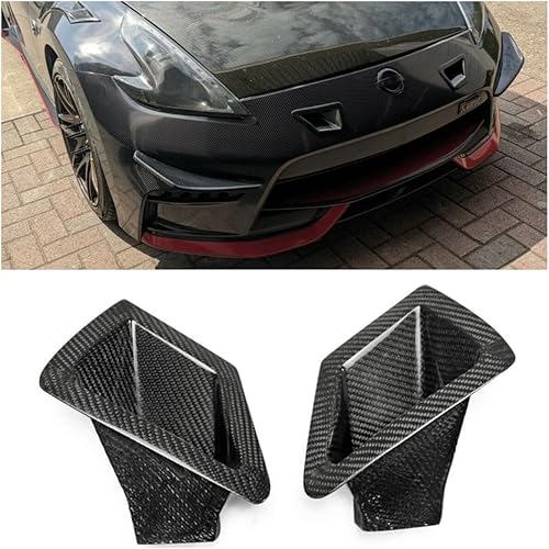Cubierta de admisión de conducto de ventilación de aire lateral para Nissan 370Z Z34 2009-2020 Fibra de carbono negra