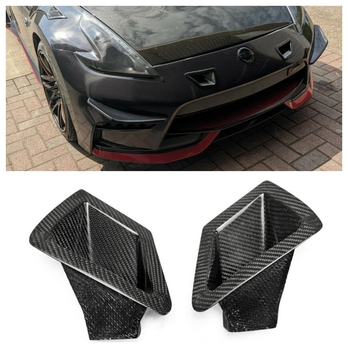 Amazon | フロントバンパーサイドエアベントダクト吸気カバー 日産370Z
