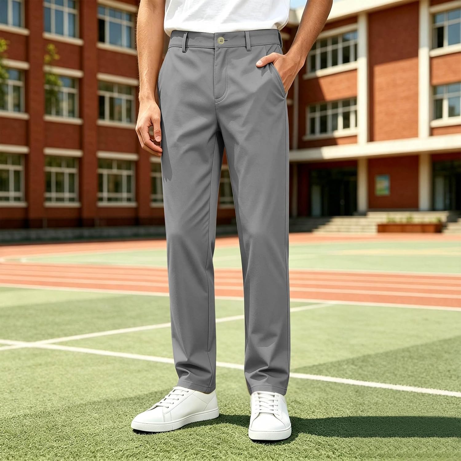 Boys Dress Pants for Kids Flat Front School Uniform Slacks Pants