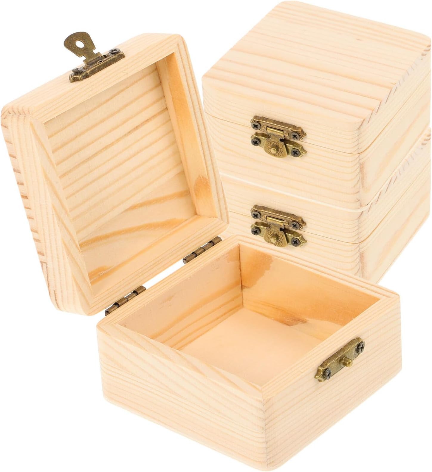 Juvale Wooden Treasure Chest with Curved Lid and Metal Clasp, DIY ...