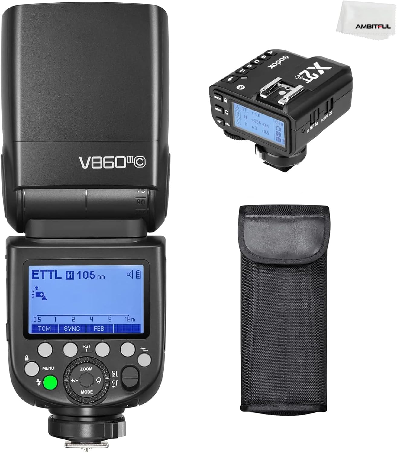 Godox V860III-C TTL 2.4G GN60 HSS Camera Flash with 10-Speed Adjustable Modeling Light, one-Key Switch TTL+ Godox XPRO-C Trigger Transmitter for Canon Camera