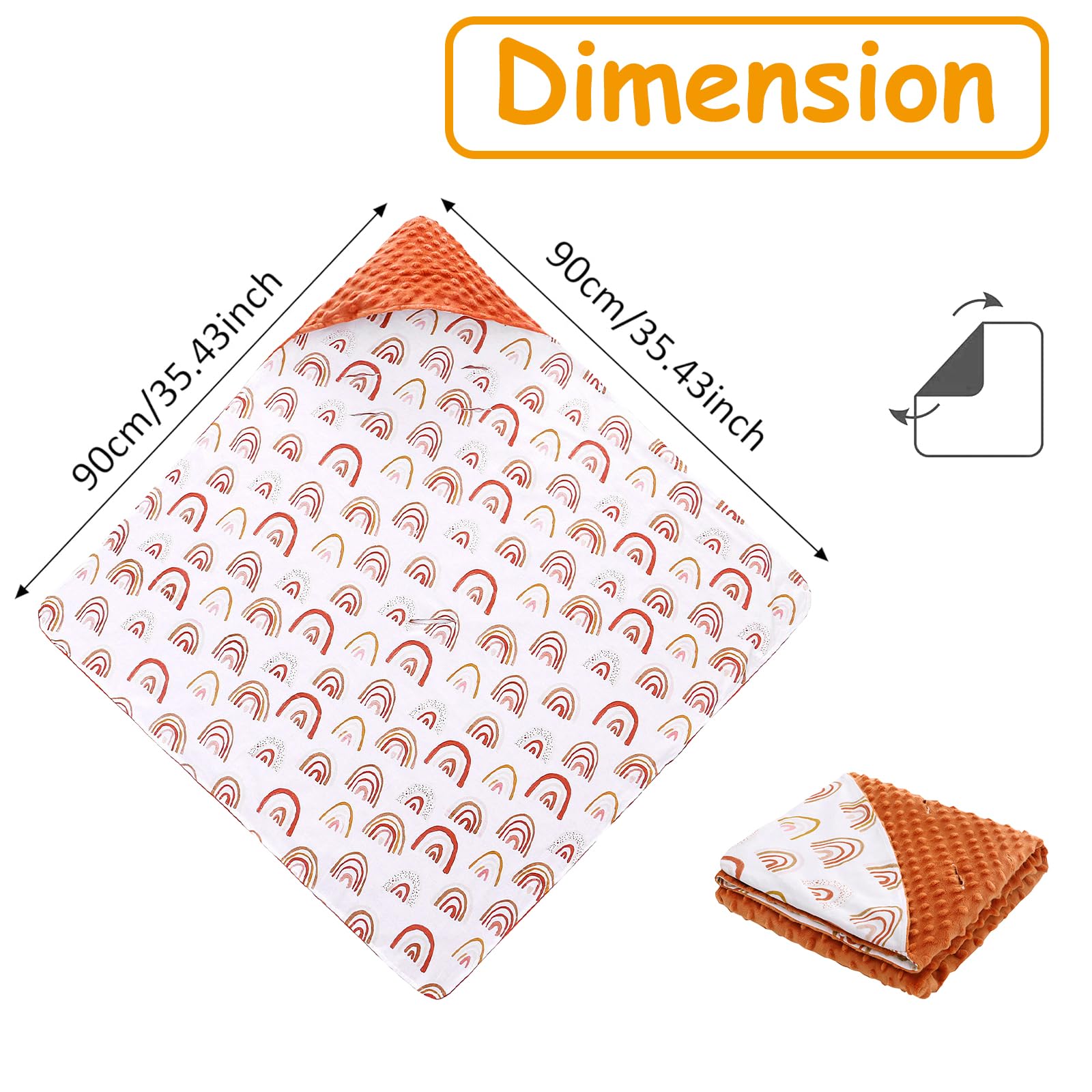 Manta Para Bebé: 90x90cm Manta Con Capucha, Manta Universal Manta Saco Capazo Manta Para Asiento De Coche Para Bebé Manta Para Envolver Al Bebé Manta Bebe Recien Nacido Para Cochecito,Marrón Arco Iris