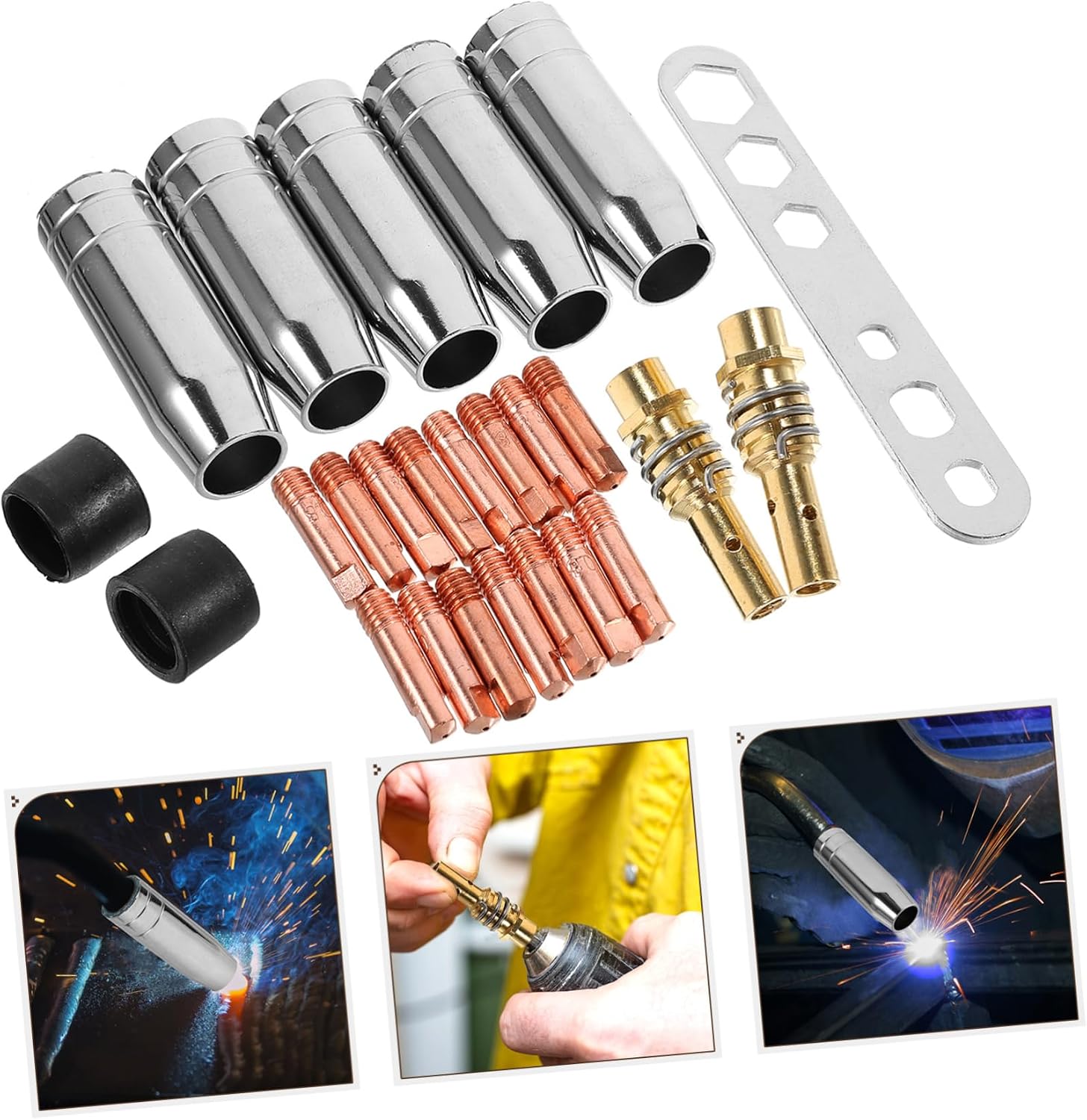 Gatuida Welding Torch Accessory Kit Replacement Nozzle Tips Tig Welding Torch Accessories Easy Install